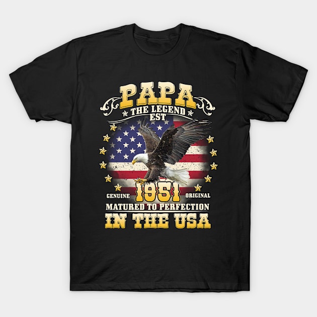 Papa the Legend Born 1951 T-Shirt by shoppyvista